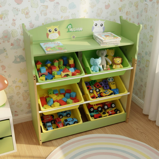 Premium Wooden Kids' Toy Organizer with Storage Baskets - My Store