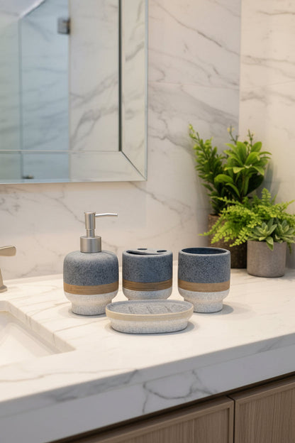 4-Piece Ceramic Bathroom Accessory Set
