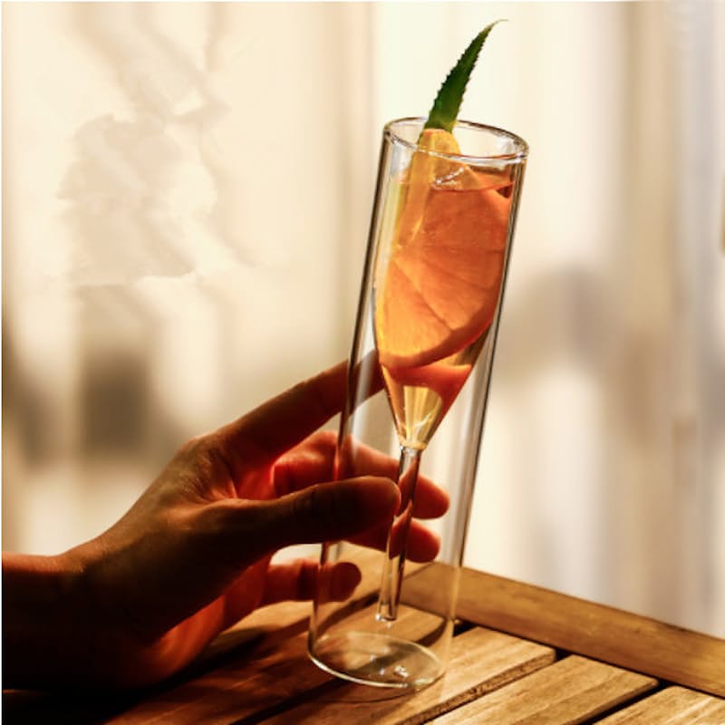 Double-Walled Borosilicate Glass Champagne Flute Set – Pack of 2 - My Store