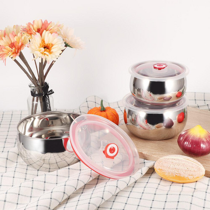 3 Sizes Stainless Steel Food Container with Airtight Plastic Lid - My Store
