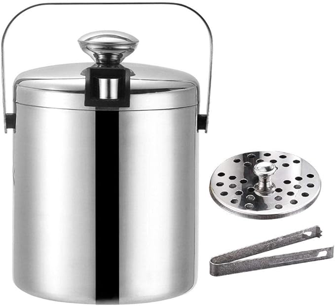 Ice Bucket with Lid and Strainer and Ice Tong - My Store