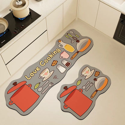 2-Piece “Love Cooking” Kitchen Mat Set - My Store