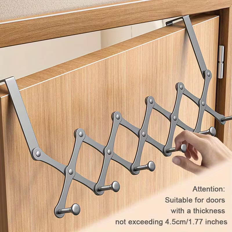 Retractable Over-the-Door Accordion Hanger (Punch-Free)