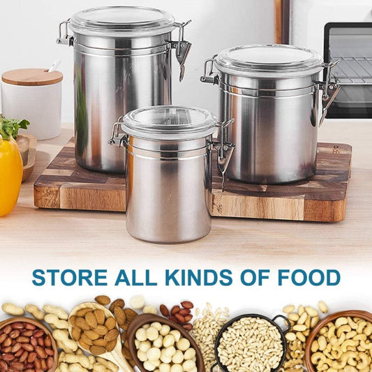 Airtight Stainless Steel Canister Set – 4 Pcs - My Store