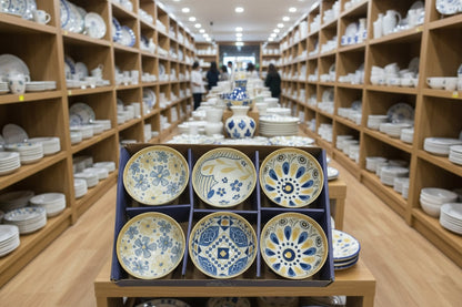 Japanese-Style Floral Ceramic Bowls – Set of 6 - My Store