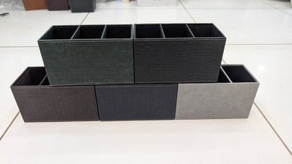 Luxury PU Leather 3-Compartment Spoon Stand & Cutlery
