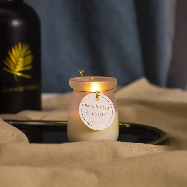 Custom Stress Relief White Tea Aroma Luxury Scented Candles Private Label Handmade Natural Candles With Wooden Cork