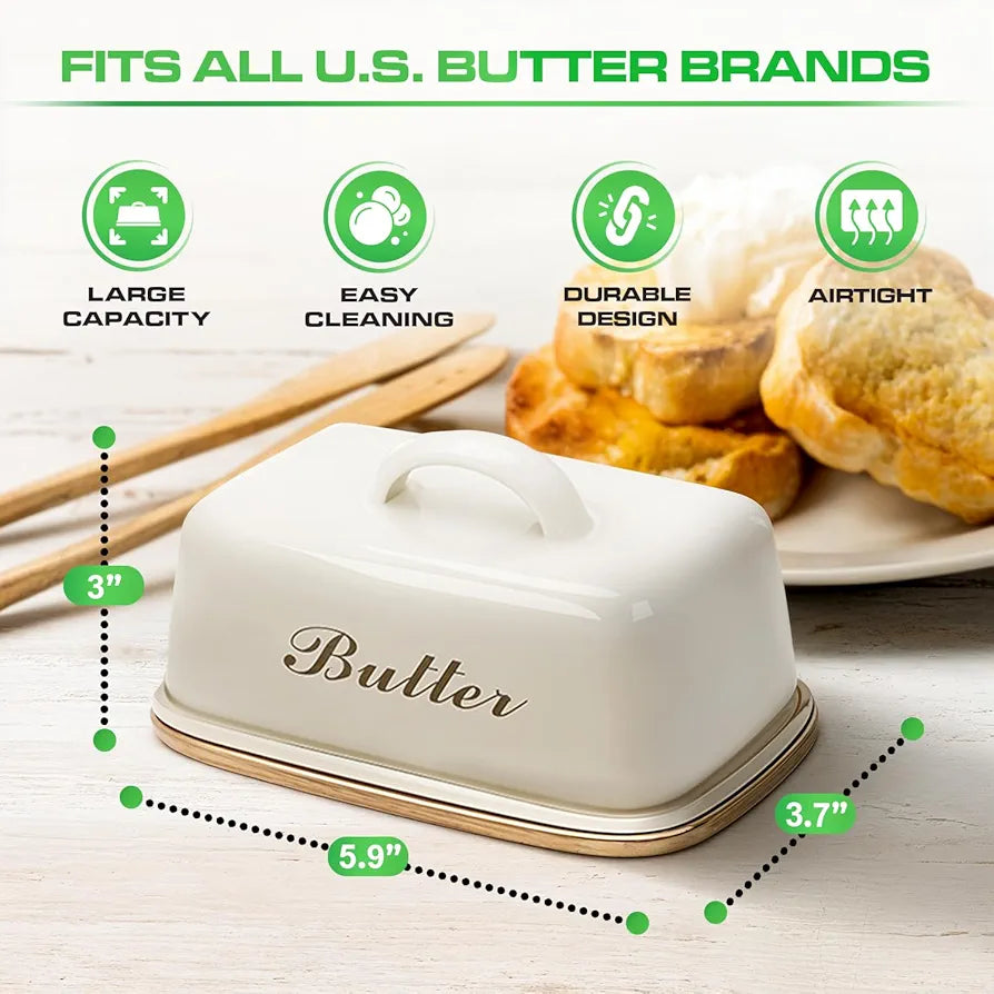 Butter Dish with Bamboo Base - My Store