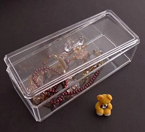 Clear Acrylic Makeup Brush Organizer with Lid