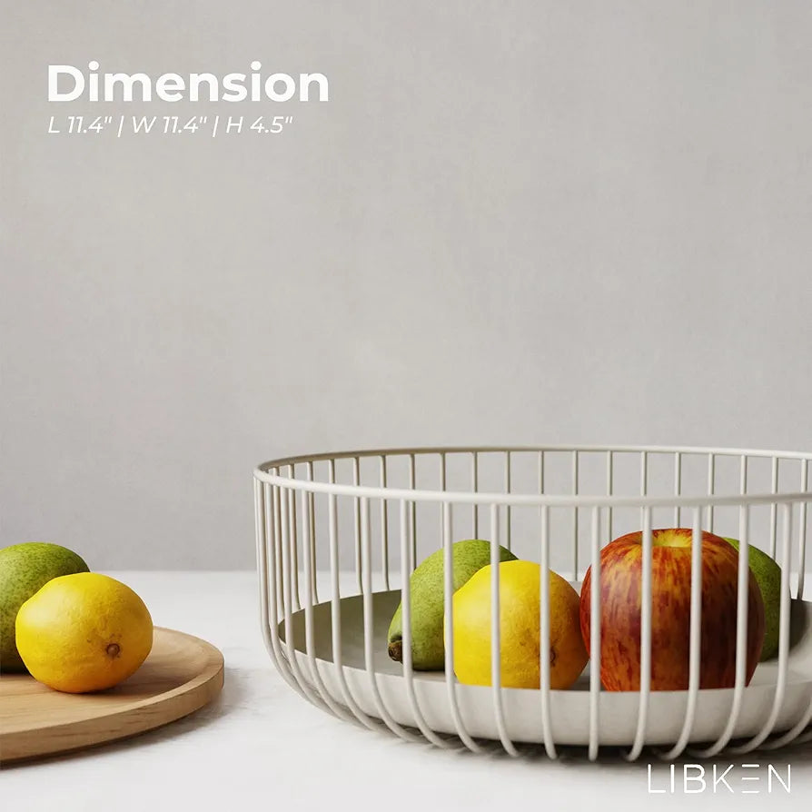 Metal Wire Mesh Fruit Basket with Wooden Lid (Fly-Proof) - My Store