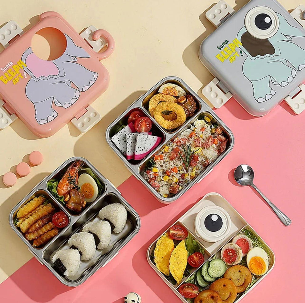 Super Elephant 3-Compartment Stainless Steel Lunch Box - My Store