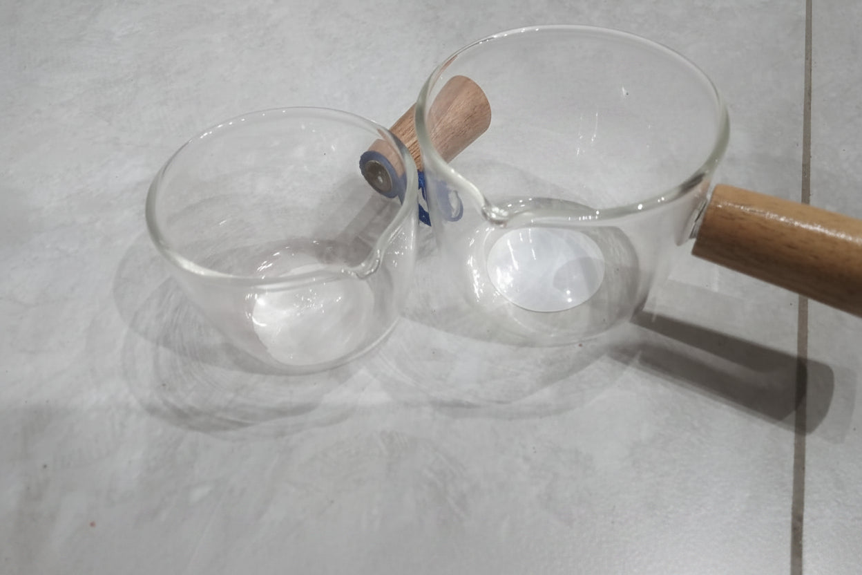 Danny Home High Borosilicate Glass Mini Milk / Espresso Cup with Wooden Handle