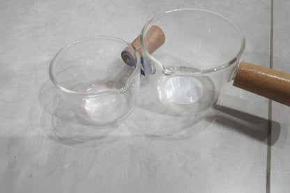 Danny Home High Borosilicate Glass Mini Milk / Espresso Cup with Wooden Handle