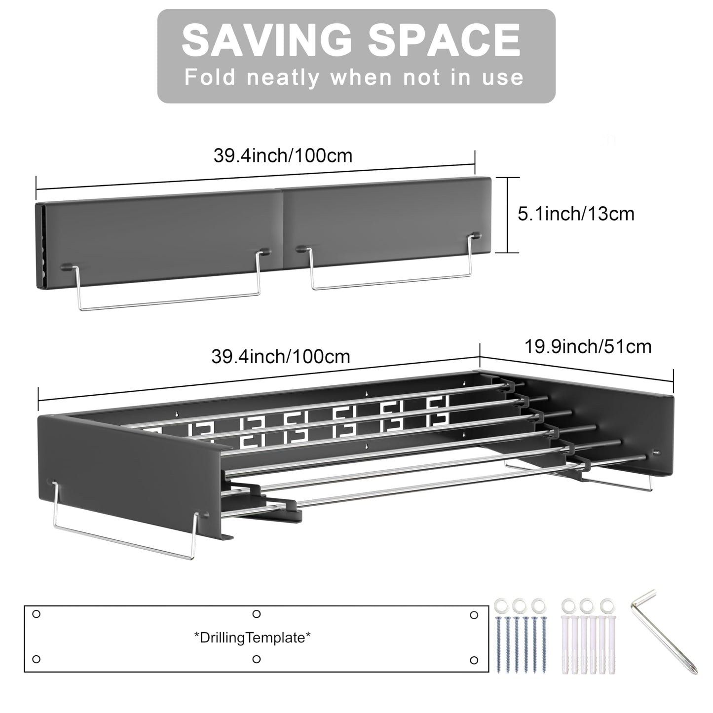Wall Mounted Foldable Towel Rack
