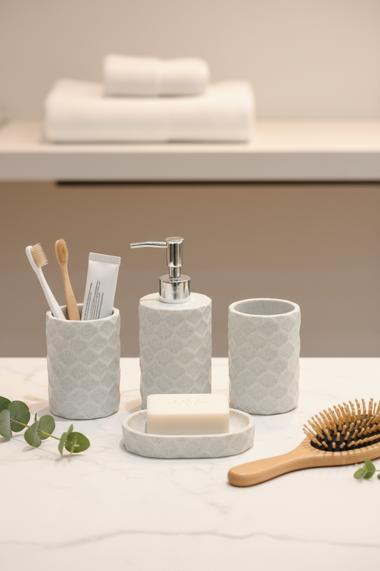 4-Piece Ceramic Bathroom Accessory Set