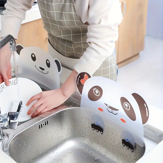 Cute Panda Sink Water Splash Guard with Suction Cups – Kitchen Sink Splash Baffle