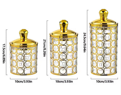 3-Piece Luxury Crystal-Style Airtight Storage Canister Set - My Store