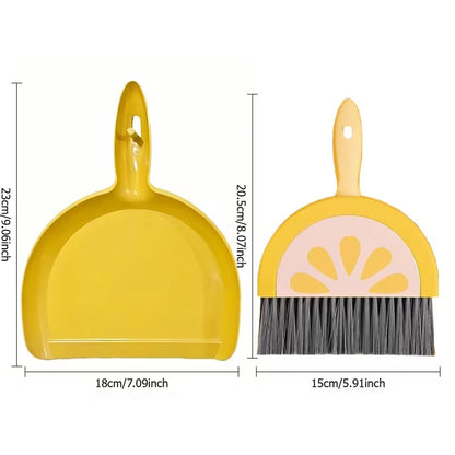 Fruit-Themed Desktop Mini Broom & Dustpan Set