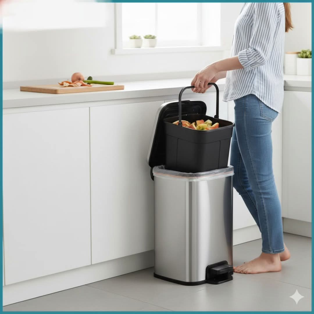 Stainless Steel Hydraulic Square Pedal Dustbin