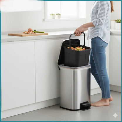 Stainless Steel Hydraulic Square Pedal Dustbin