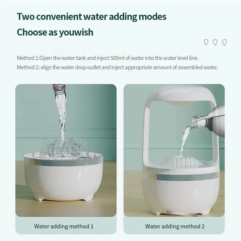 Water Droplets Air Humidifier, Cool Mist Maker, Led Display Anti-Gravity Humidifier