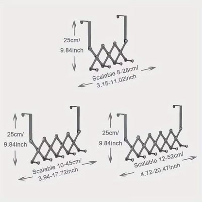 Retractable Over-the-Door Accordion Hanger (Punch-Free)