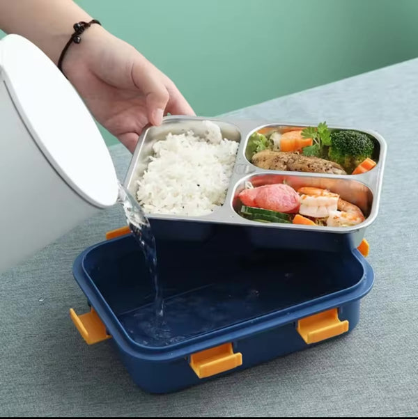 3-Grid Insulated Stainless Steel Lunch Box – 750ML - My Store