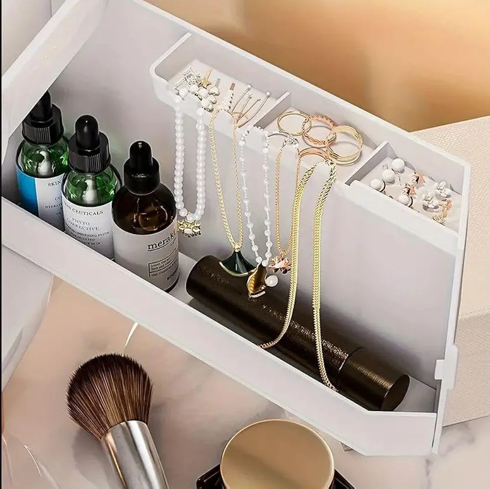 Vanity Cosmetics Storage Box – Dust-Proof Makeup Organizer