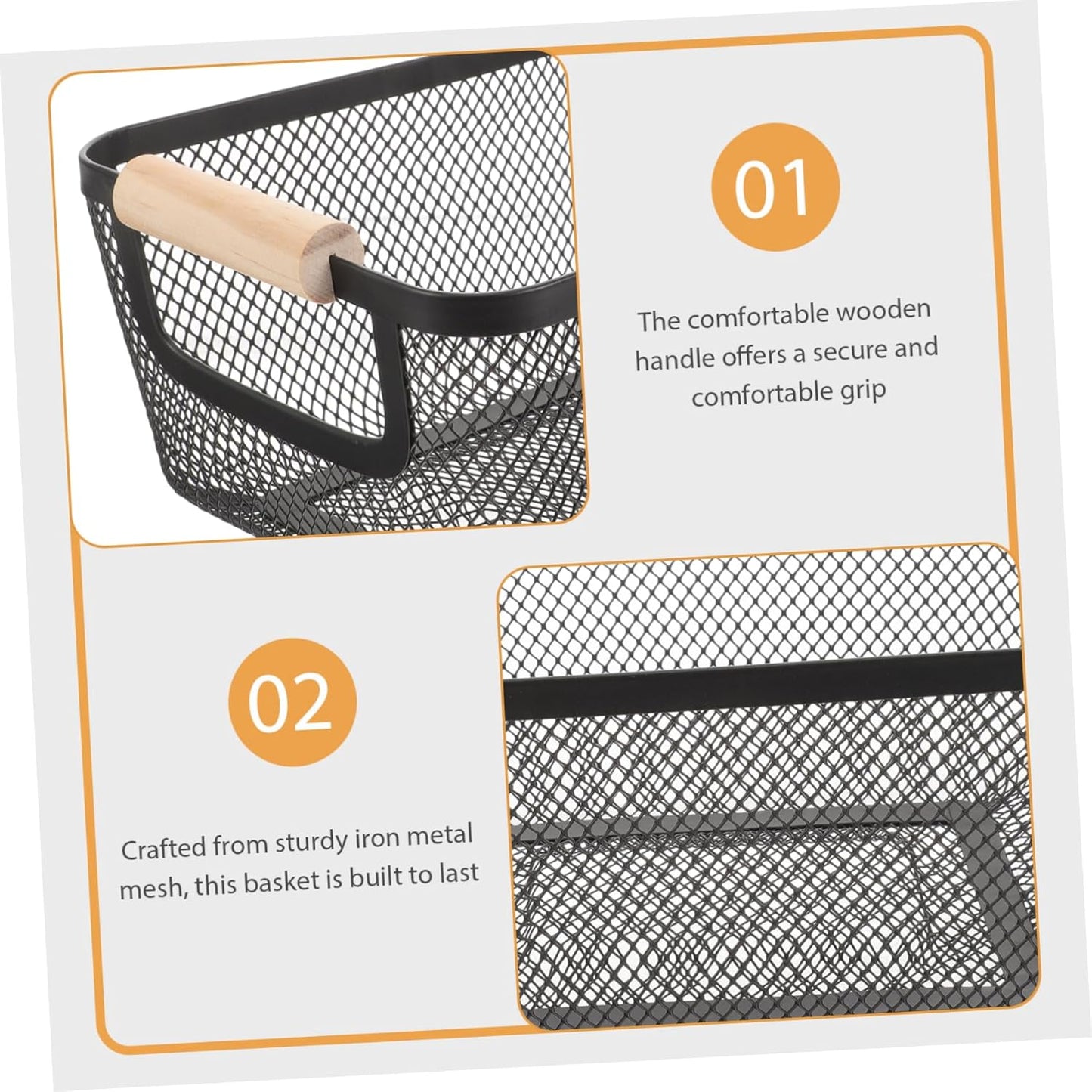Modern Mesh Storage Basket with Wooden Handles - My Store