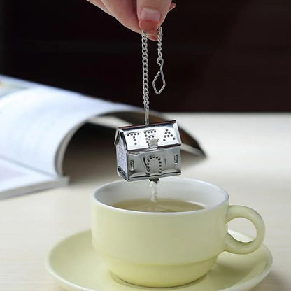 House Shape Stainless Steel Tea Infuser with Drip Tray