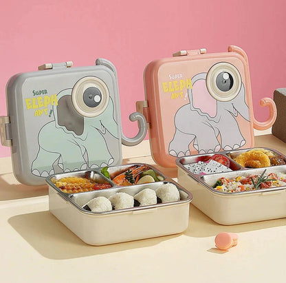 Super Elephant 3-Compartment Stainless Steel Lunch Box - My Store