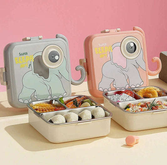 Super Elephant 3-Compartment Stainless Steel Lunch Box - My Store