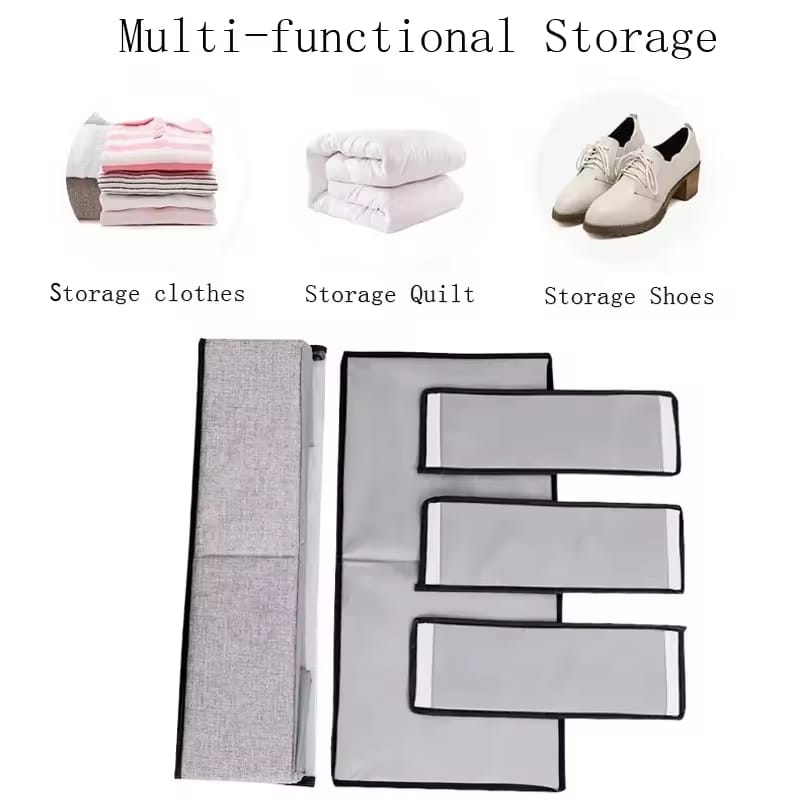 Multi-Functional Foldable Storage Organizer Box with Adjustable Dividers