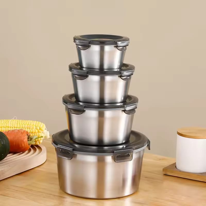 4-Piece Premium Stainless Steel Food Storage Set - My Store