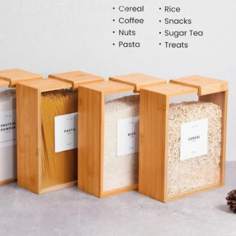 Premium Bamboo & Acrylic Airtight Storage Containers