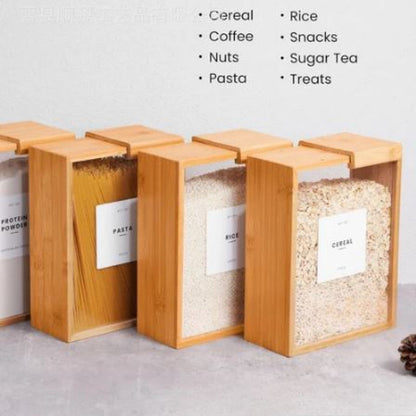 Premium Bamboo & Acrylic Airtight Storage Containers