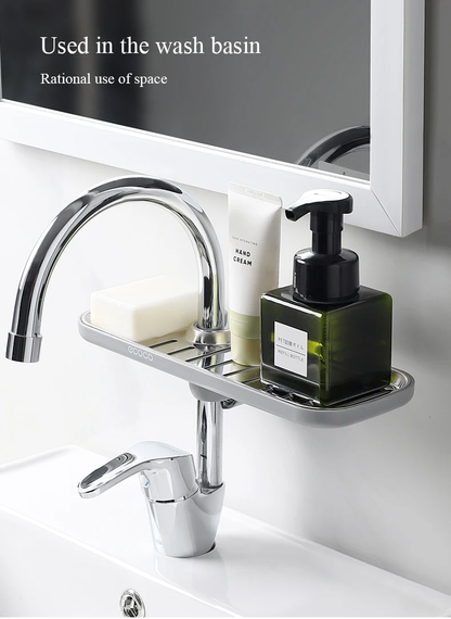 ECOCO Multi-Functional Faucet Drain Rack – Premium Stainless Steel Sink Organizer