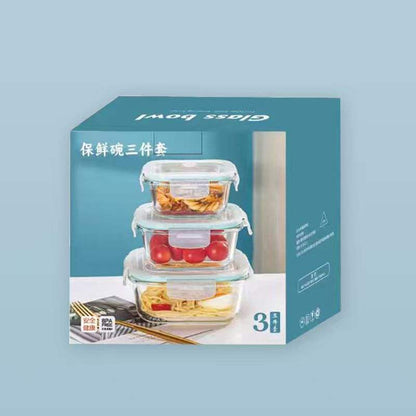 FreshLock™ Borosilicate Glass Food Storage Container Set – 3 Pieces
