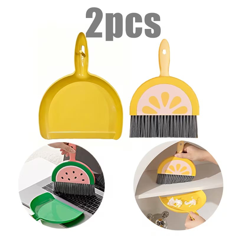 Fruit-Themed Desktop Mini Broom & Dustpan Set
