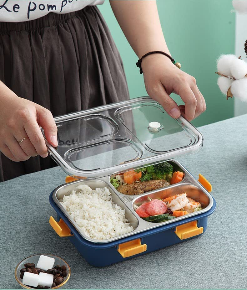 3-Grid Insulated Stainless Steel Lunch Box – 750ML - My Store