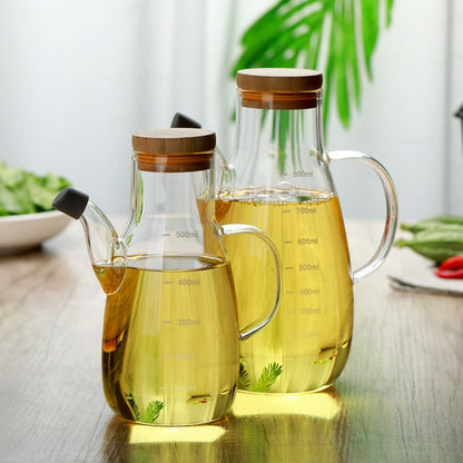 1pc Glass Oil Dispenser with Measurement Markings – 1000ml - My Store