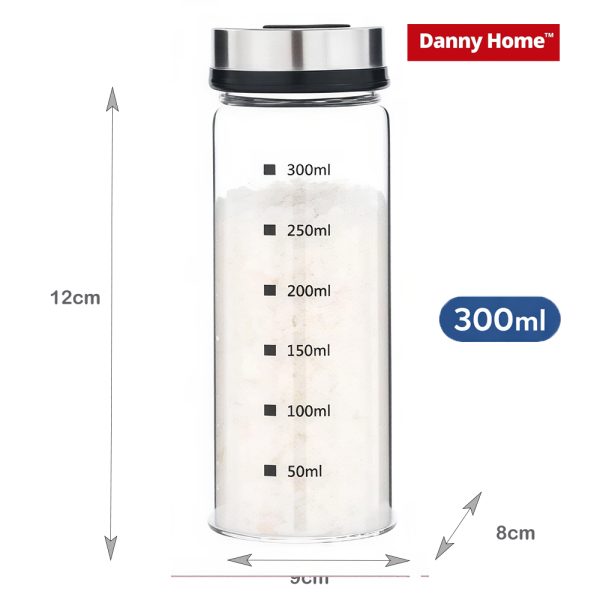 Danny Home™ 3-Piece Glass Spice Jar Set (150ml, 200ml & 300ml)