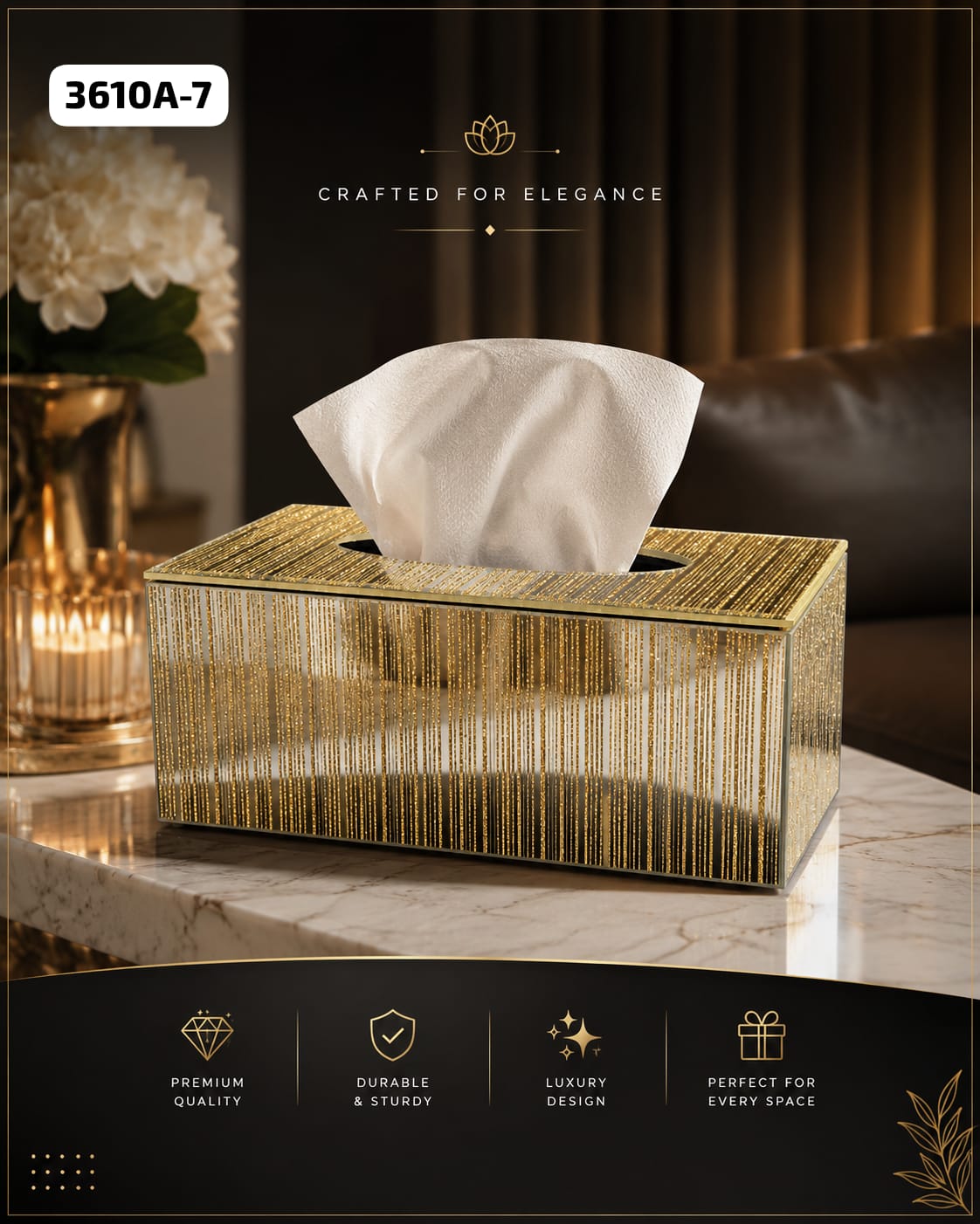 Luxury Crystal Glass Tissue Box Holder - My Store