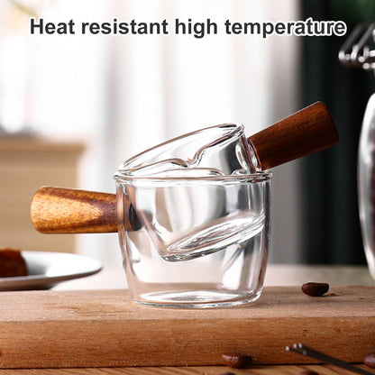 Danny Home High Borosilicate Glass Mini Milk / Espresso Cup with Wooden Handle
