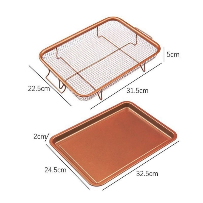 Copper Rectangle Crispy Tray – 2-Piece Set - My Store