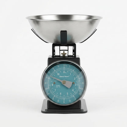 Danny Home Stainless Steel Mechanical Kitchen Scale (5kg / 11lb) – Retro Analog Food Scale with Stainless Steel Bowl