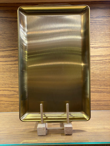 Golden Rectangle Serving Tray – Premium Stainless Steel - My Store
