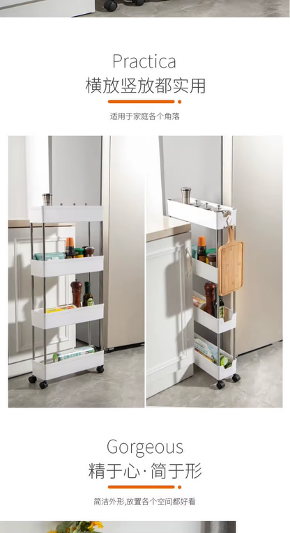 4-Tier Rolling Storage Cart (Slim & Extra-Wide) - My Store