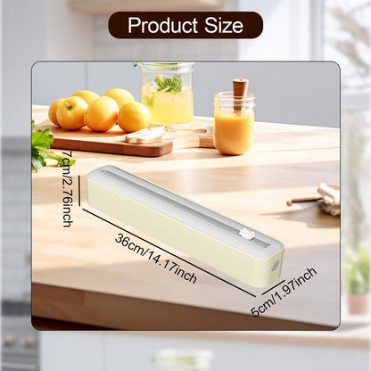 Adjustable Cling Wrap Dispenser with Hidden Slide Cutter