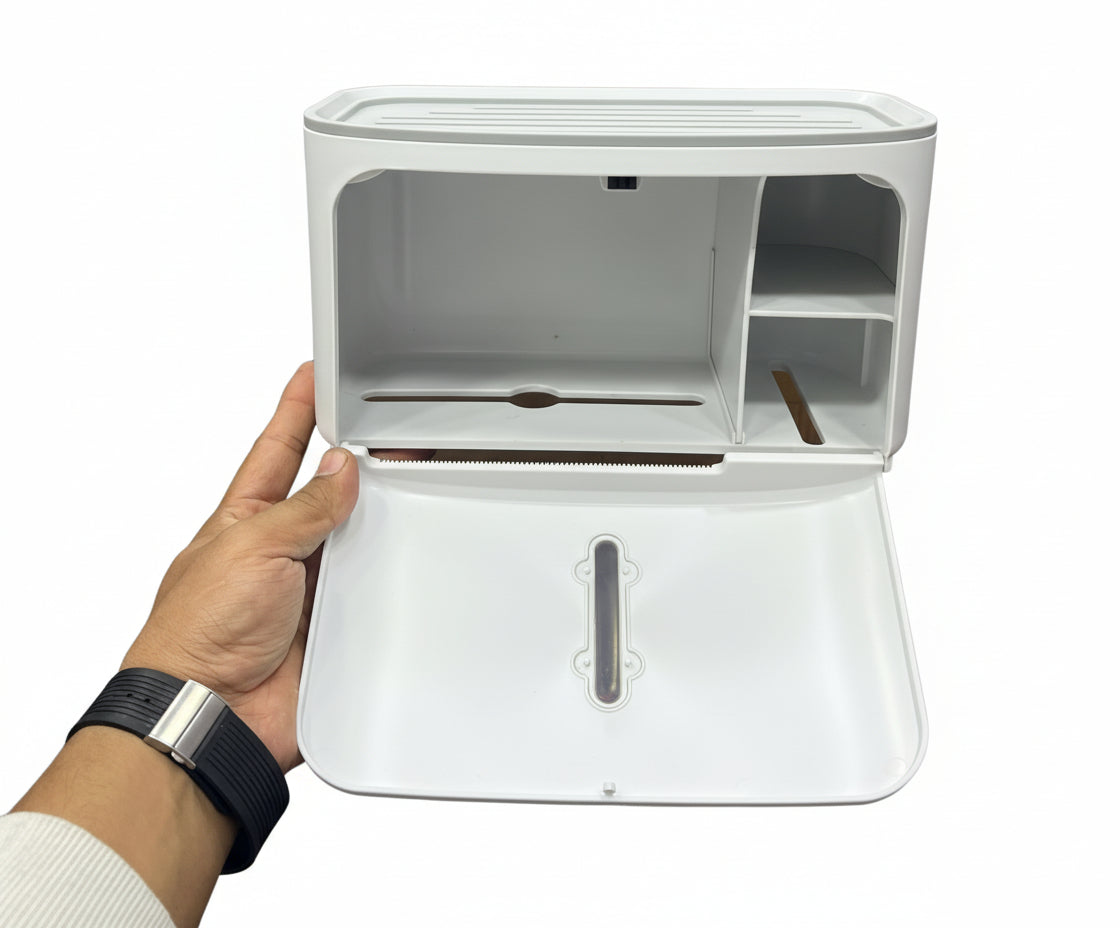 2-Tier Waterproof Wall-Mounted Toilet Paper Holder with Shelf - My Store